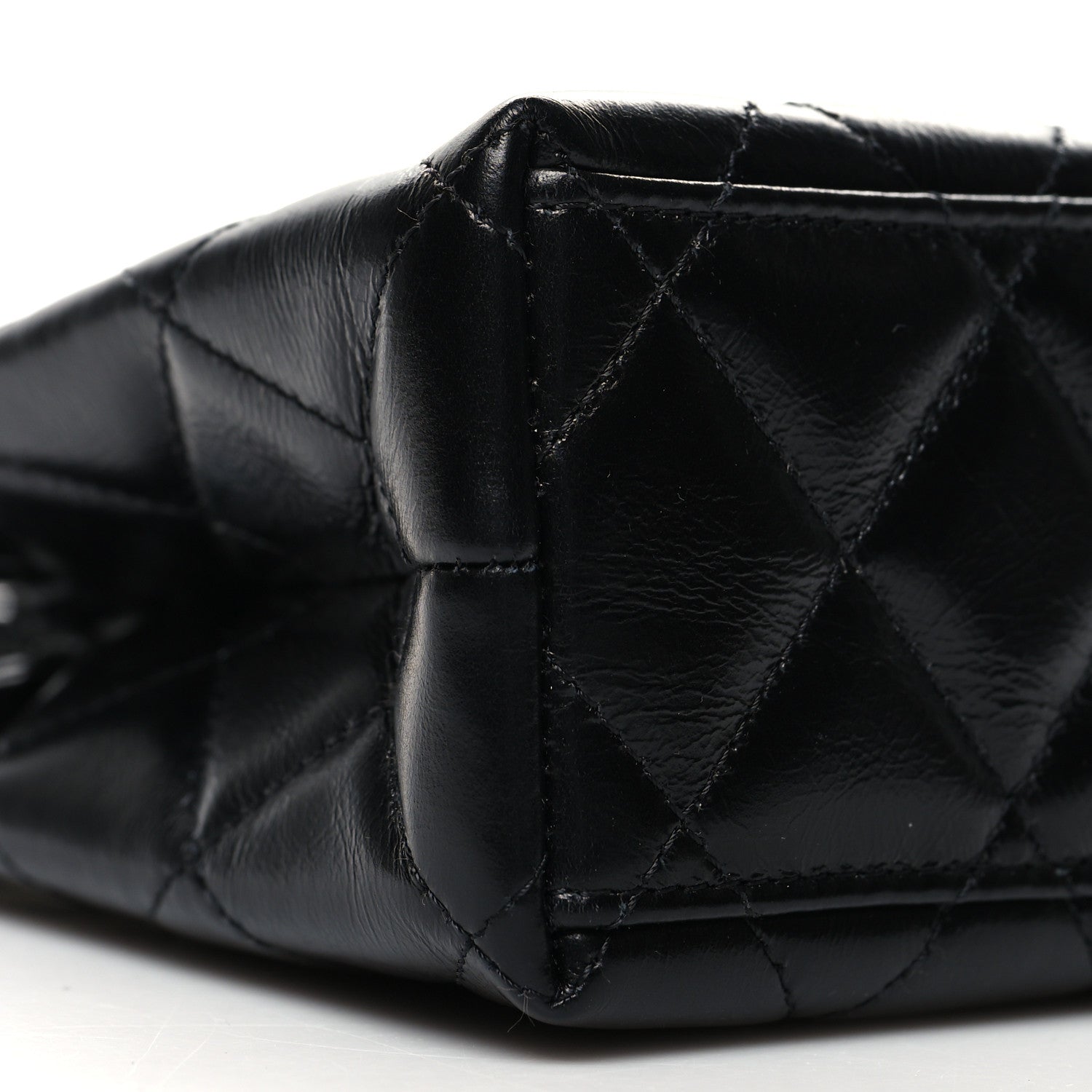 Chanel Shiny Aged Calfskin Quilted Nano Kelly Shopper Black 9 of 10