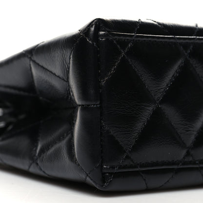 Chanel Shiny Aged Calfskin Quilted Nano Kelly Shopper Black 9 of 10