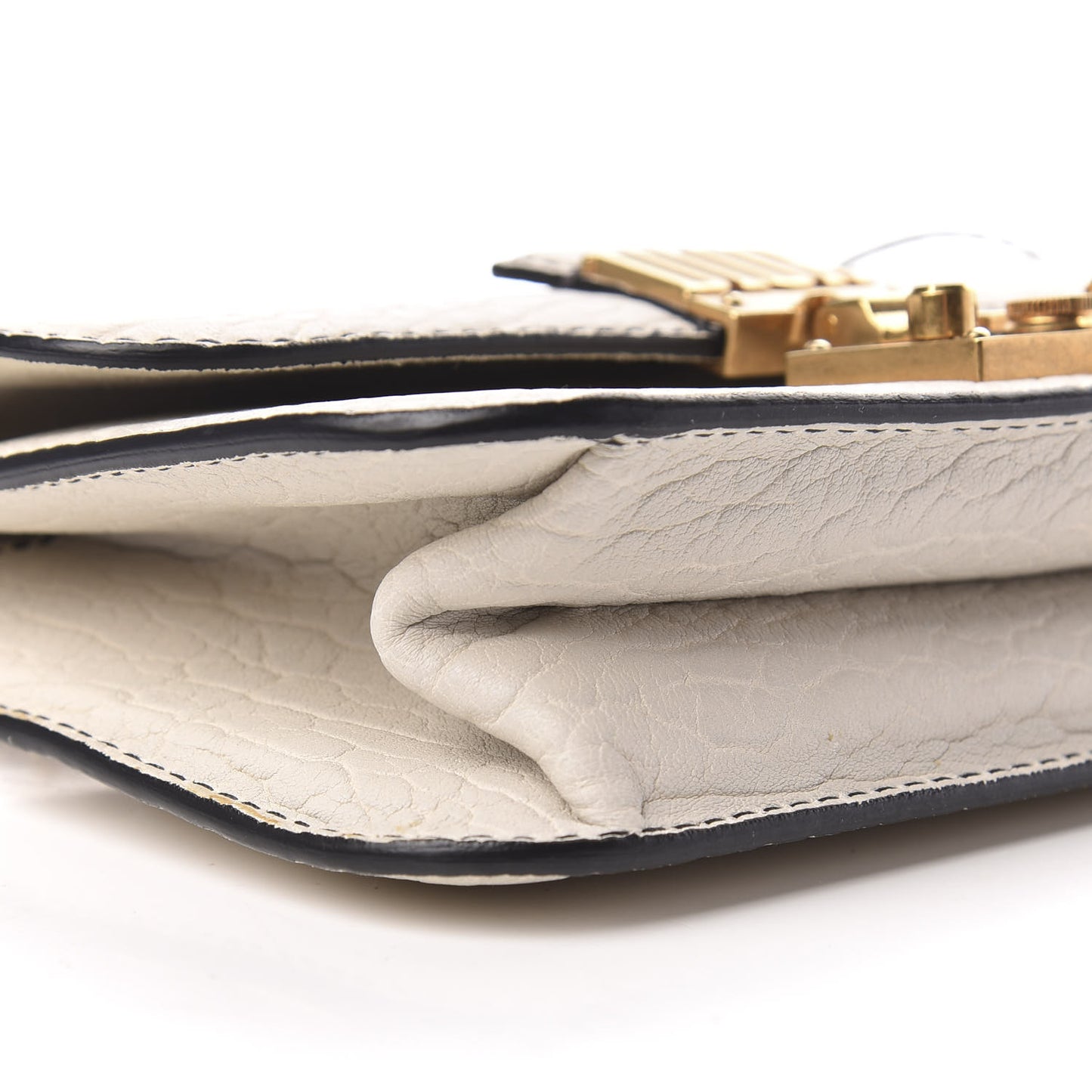 Canyon Grained Lambskin Small Dioraddict Flap Bag Ivory