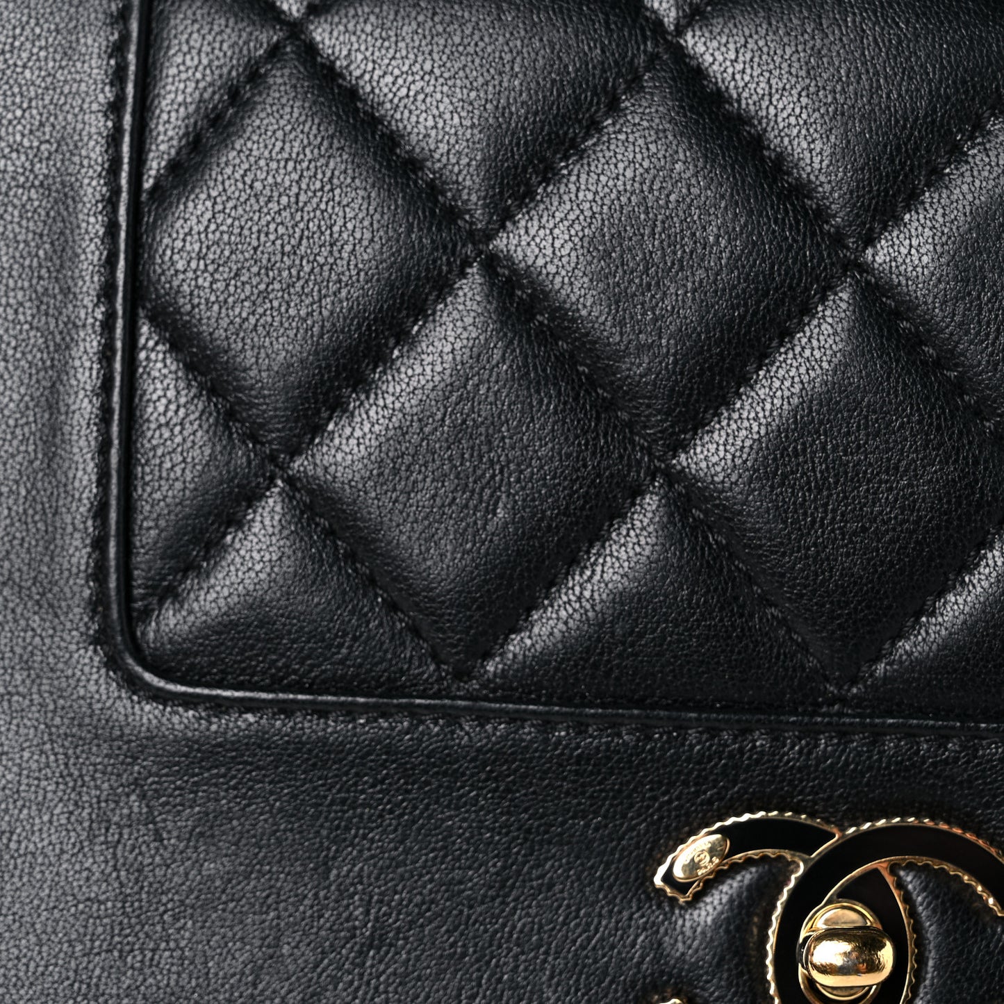 Sheepskin Quilted Medium Vintage Mademoiselle Flap Black