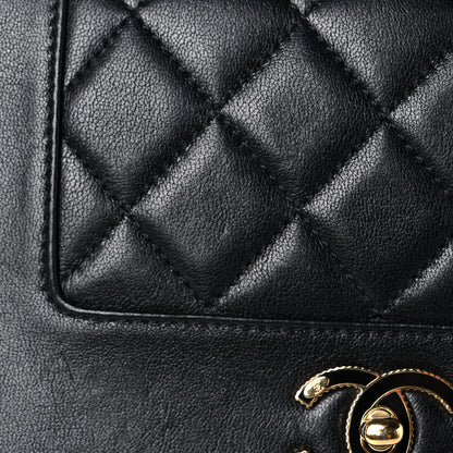 Chanel Sheepskin Quilted Medium Vintage Mademoiselle Flap Black 20 of 24