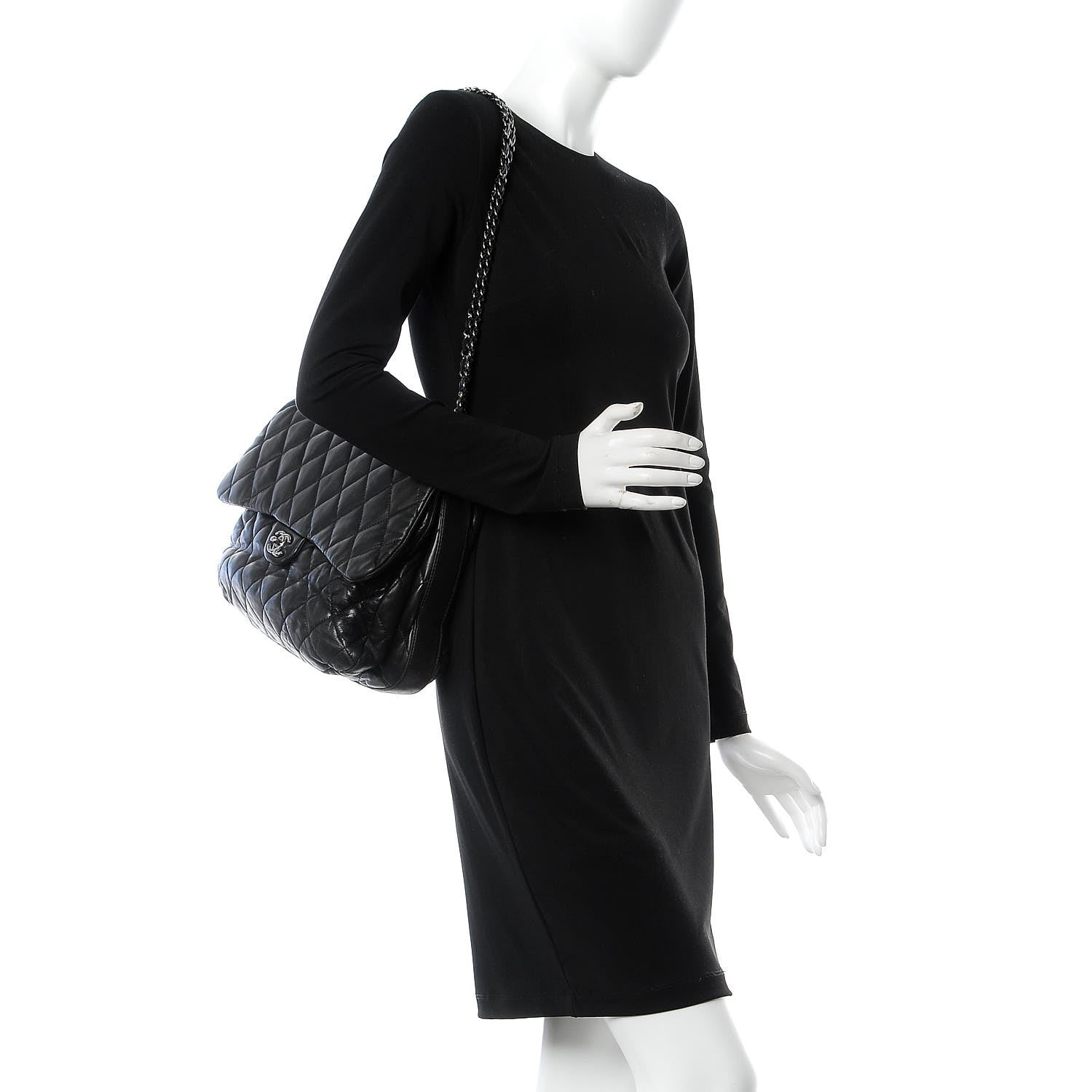 Chanel Lambskin Quilted 3 Maxi Flap Bag Black 2 of 14