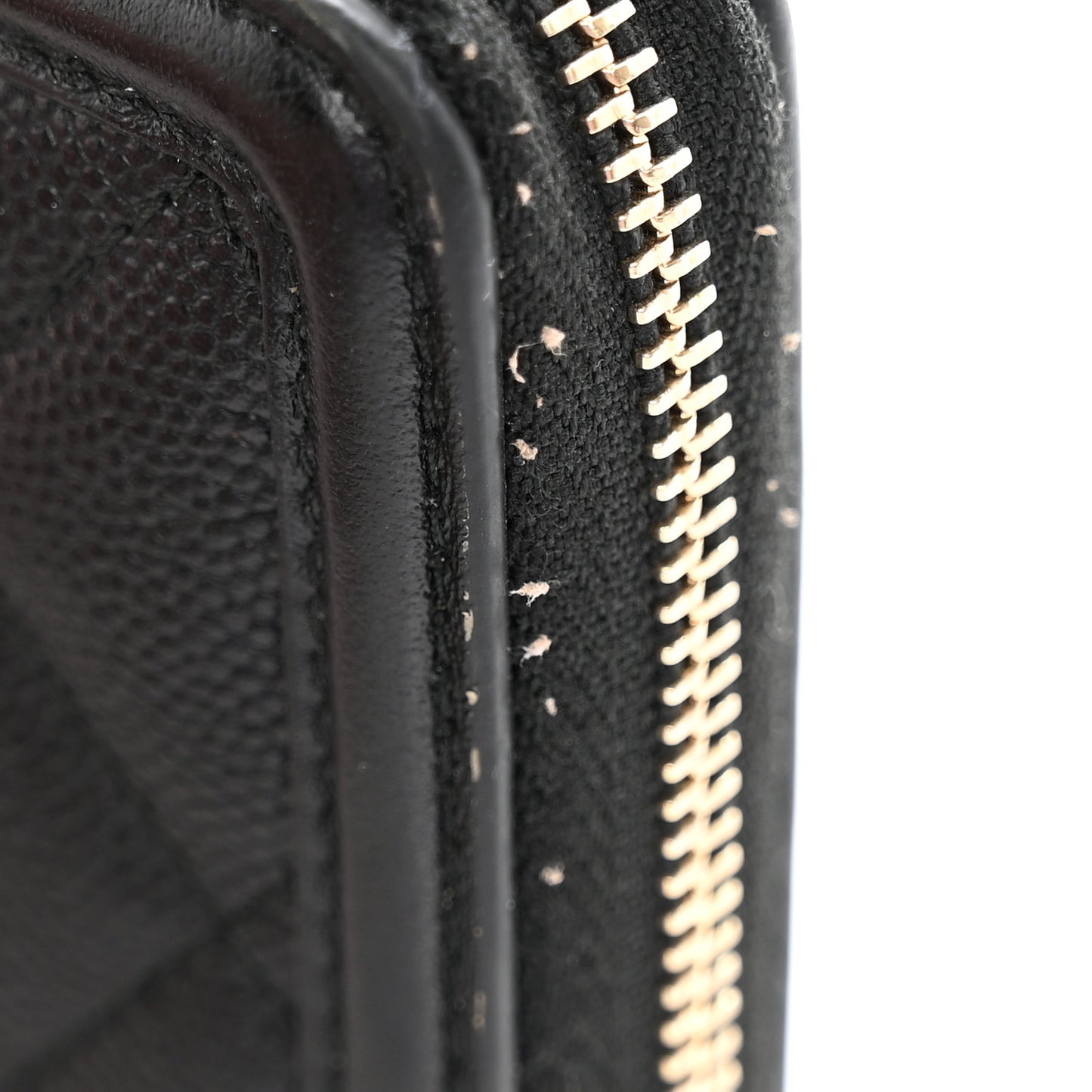 Caviar Quilted Medium Filigree Zip Around Wallet Black