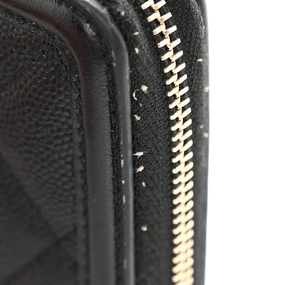 Chanel Caviar Quilted Medium Filigree Zip Around Wallet Black 9 of 11