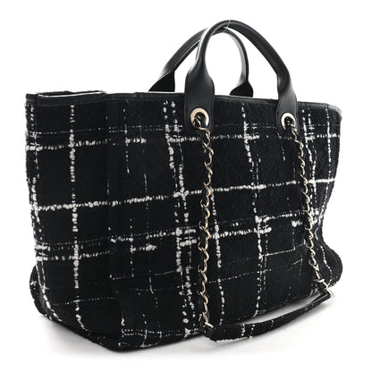 Chanel Tweed Medium Deauville Tote Black White Multicolor 3 of 10