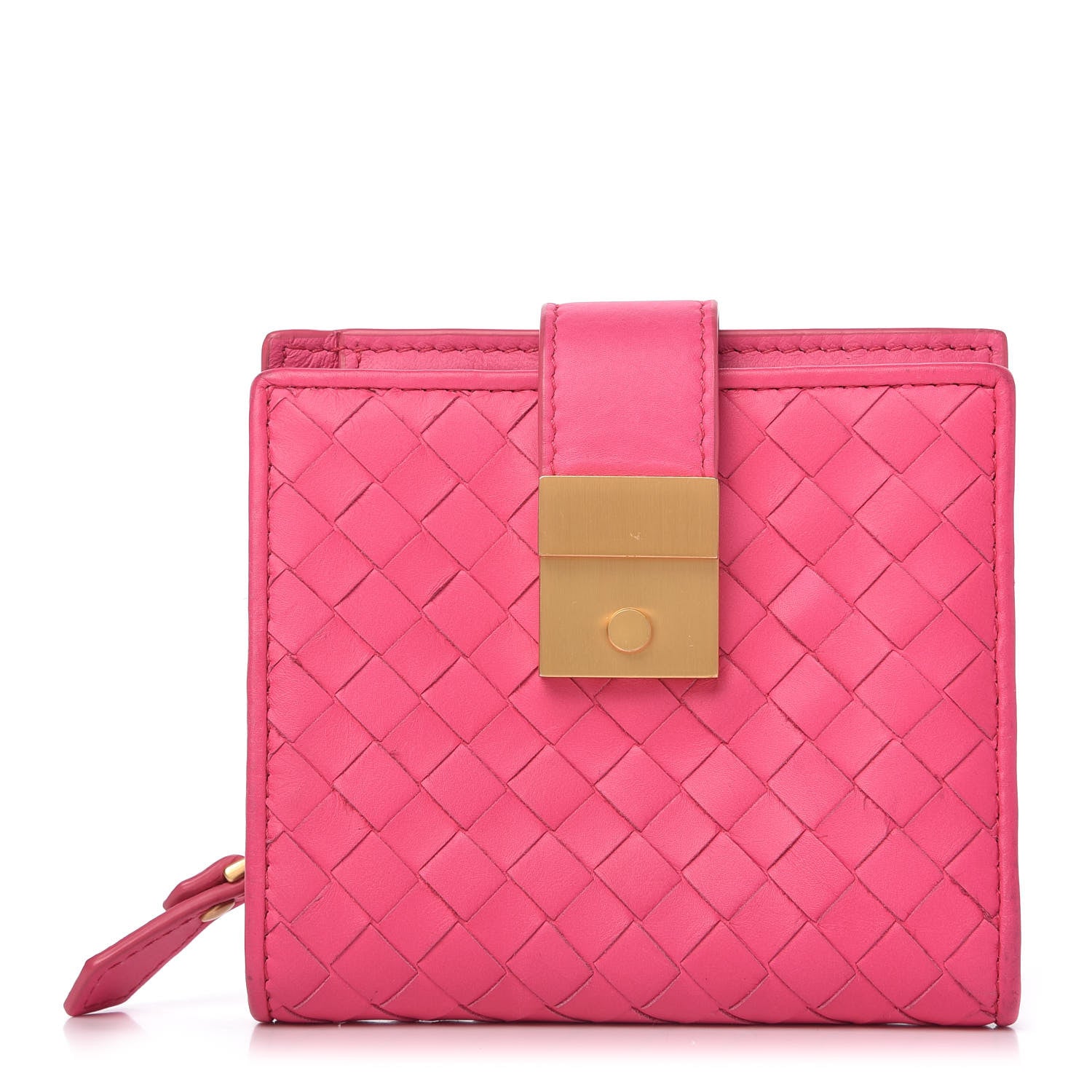 Bottega Veneta Nappa Intrecciato Compact Wallet Fuchsia 1 of 9