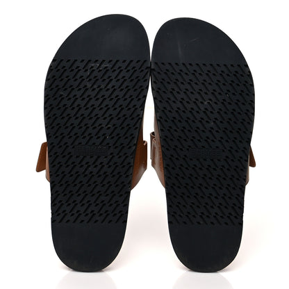Hermes Calfskin Mens Chypre Sandals 42 Gold 5 of 9