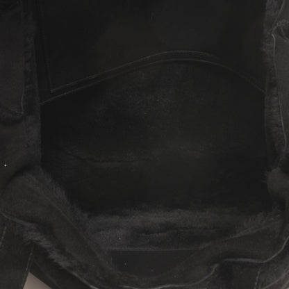 Chanel Suede Shearling Fur Handbag Black 5 of 7