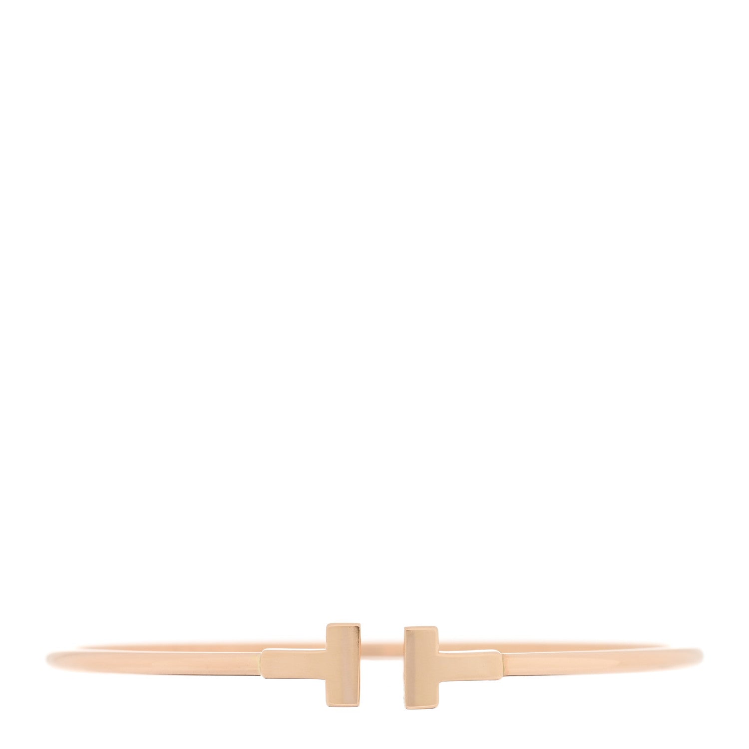 Tiffany 18K Rose Gold Narrow T Wire Bracelet 1 of 4