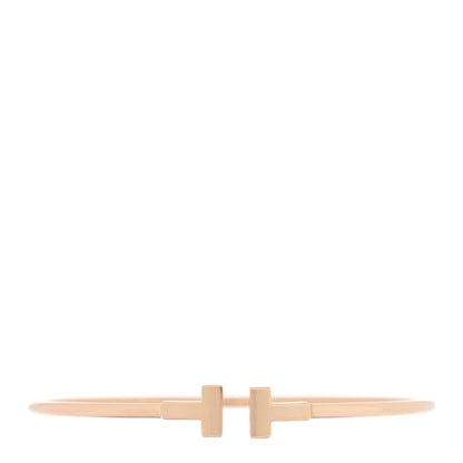 Tiffany 18K Rose Gold Narrow T Wire Bracelet 1 of 4