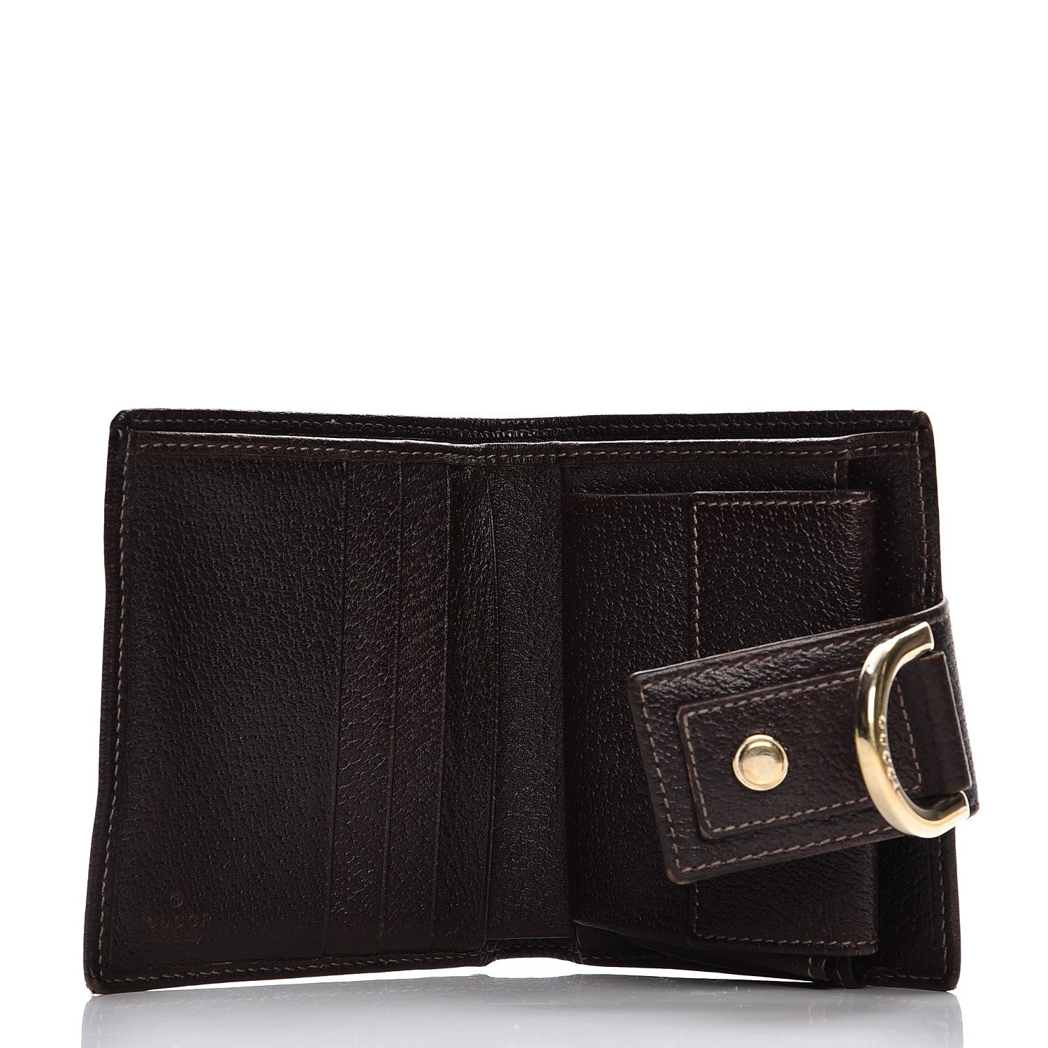 Gucci Monogram Abbey Compact Wallet Dark Brown 5 of 10