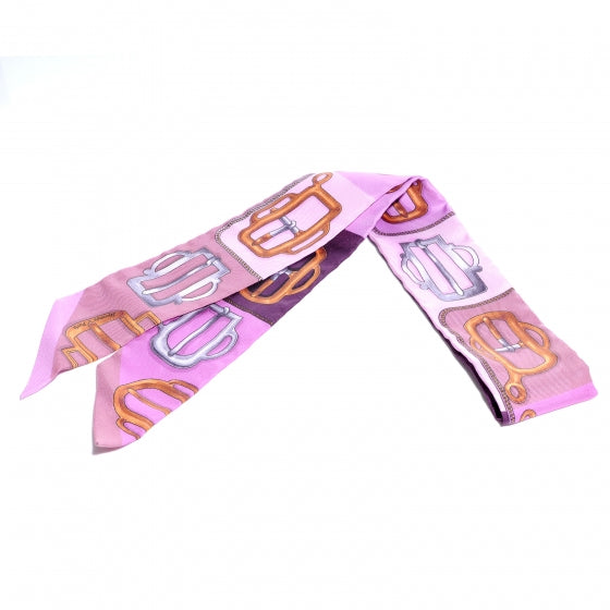 Hermes Silk Bouclerie d Attelage Twilly Scarf Purple 2 of 7