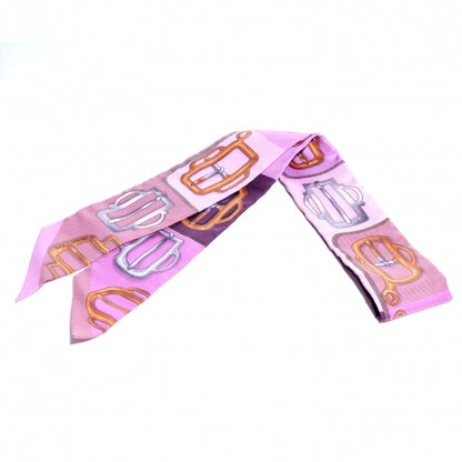 Hermes Silk Bouclerie d Attelage Twilly Scarf Purple 2 of 7