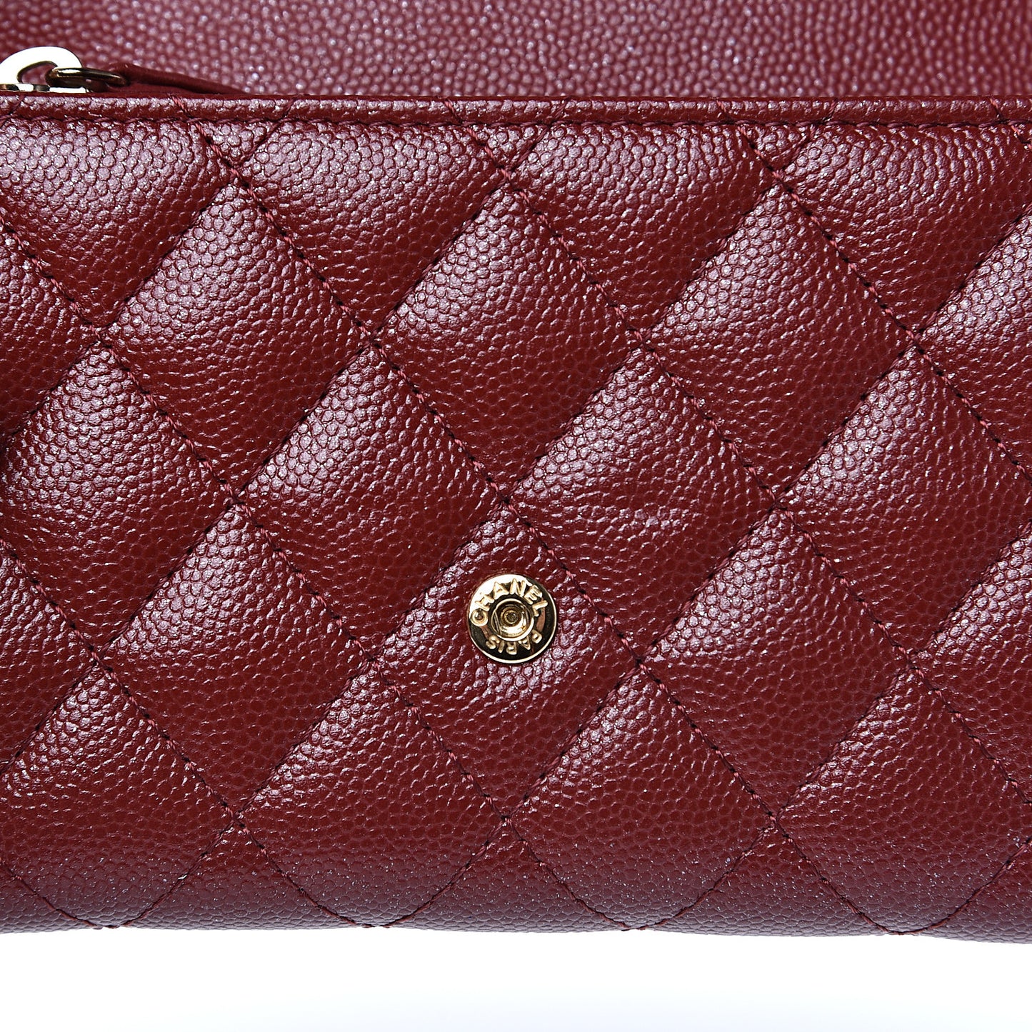 Caviar Quilted Medium Flap Wallet Burgundy