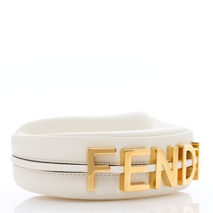 Fendi Vitello Grace Matte Mini Fendigraphy Hobo Bag White Ice 4 of 6