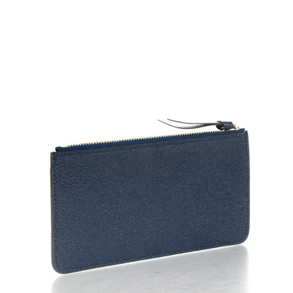 Louis Vuitton Calfskin Jeanne Wallet Zippered Insert Dark Blue 3 of 8