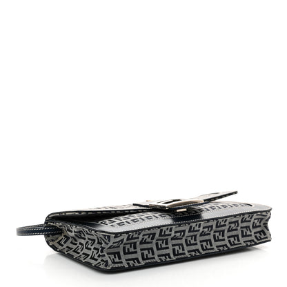 Fendi Zucchino Baguette Shoulder Bag Navy 4 of 11