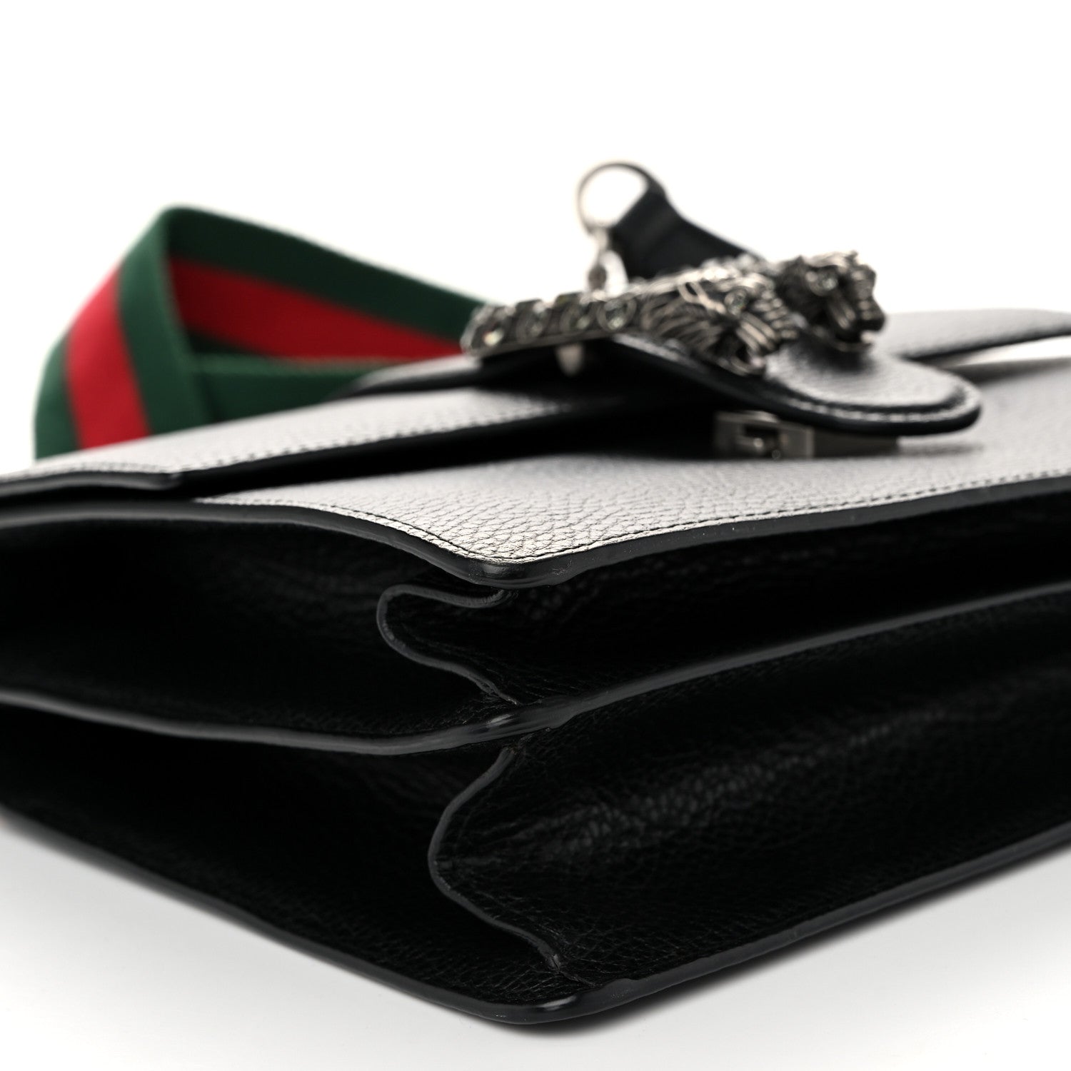 Gucci Dollar Calfskin Crystal Web Medium Dionysus Bamboo Top Handle Bag   Black Black Diamond 9 of 11