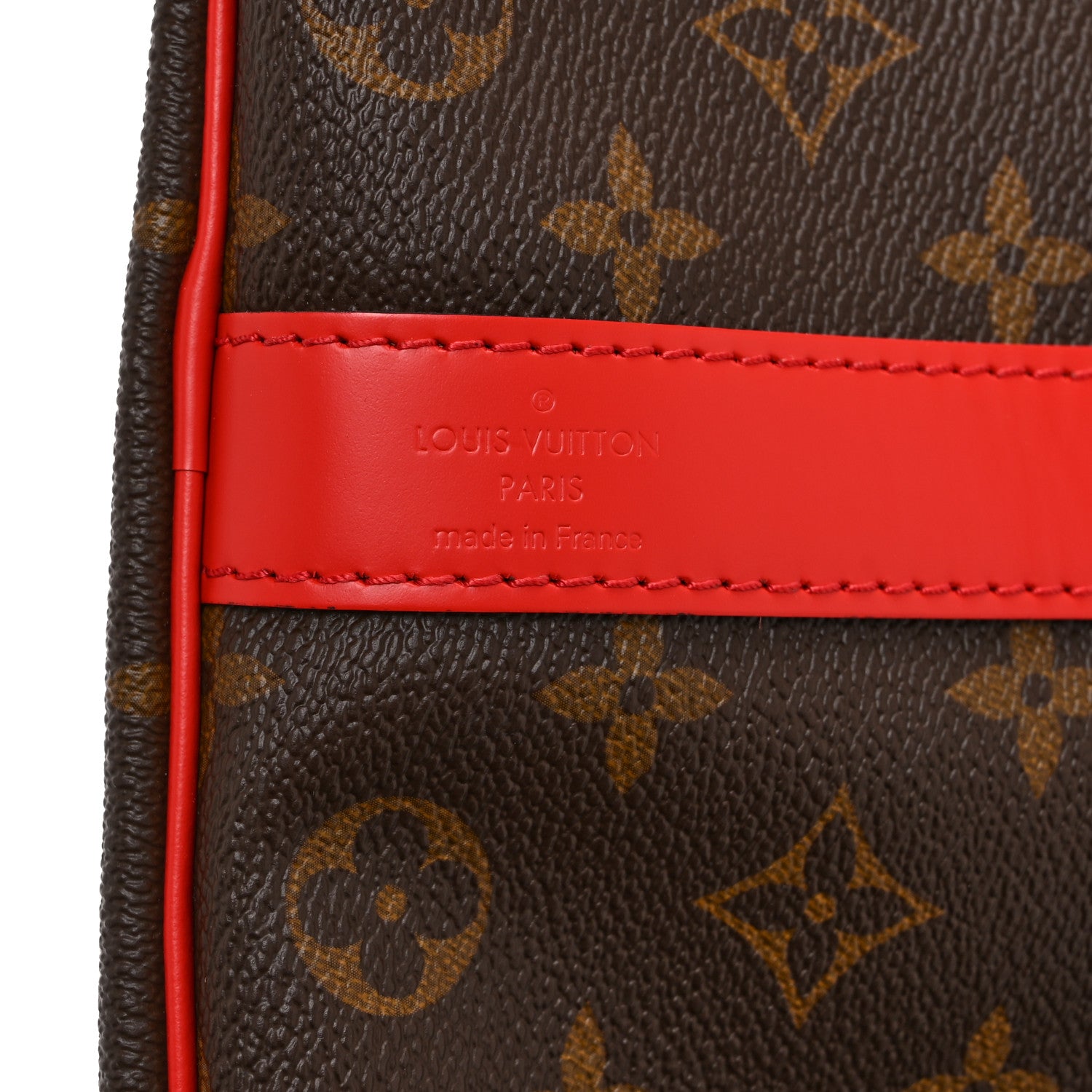 Louis Vuitton Calfskin Monogram Keepall Bandouliere 50 Coquelicot 5 of 9