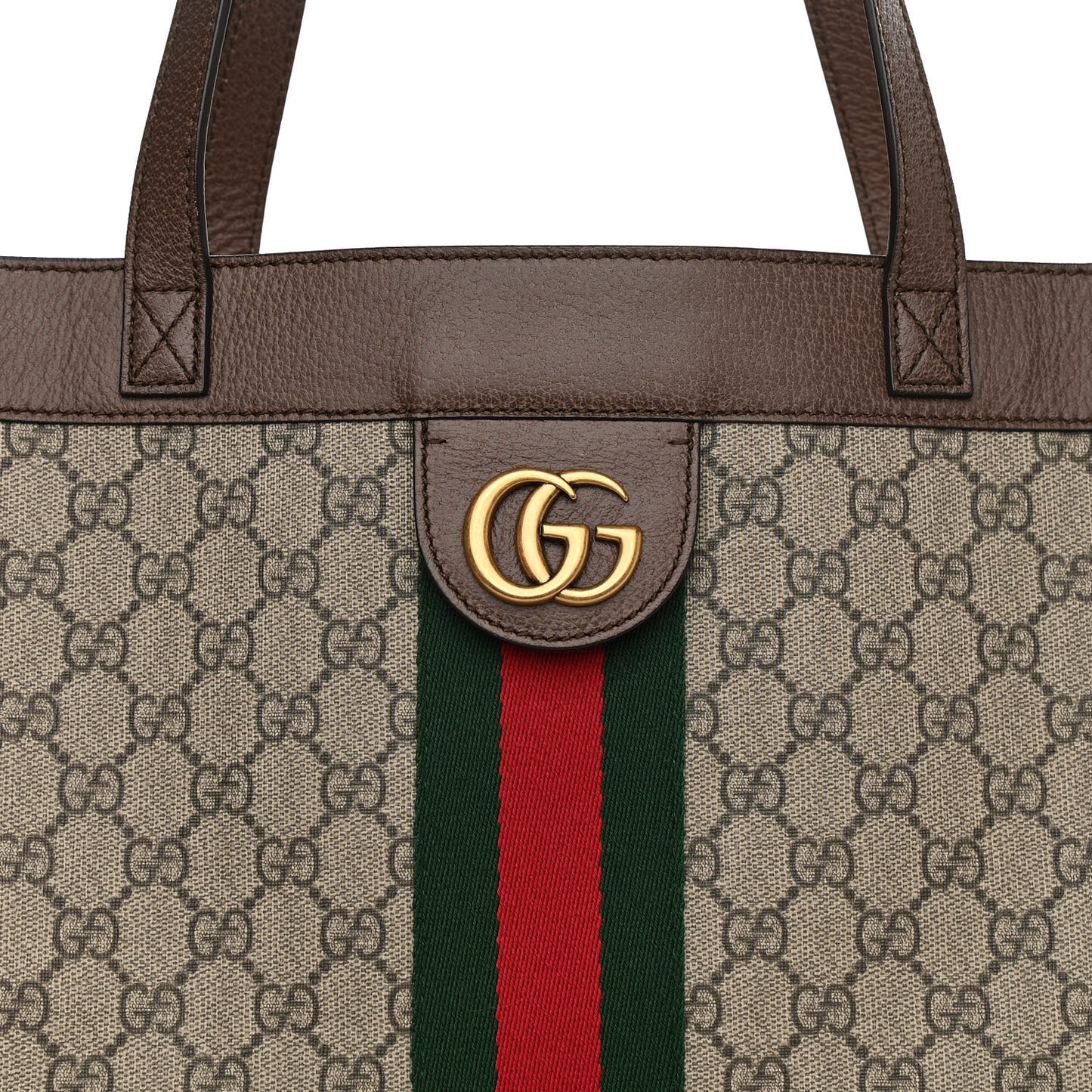 GG Supreme Monogram Web Ophidia Tote Brown