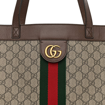 Gucci GG Supreme Monogram Web Ophidia Tote Brown 8 of 11