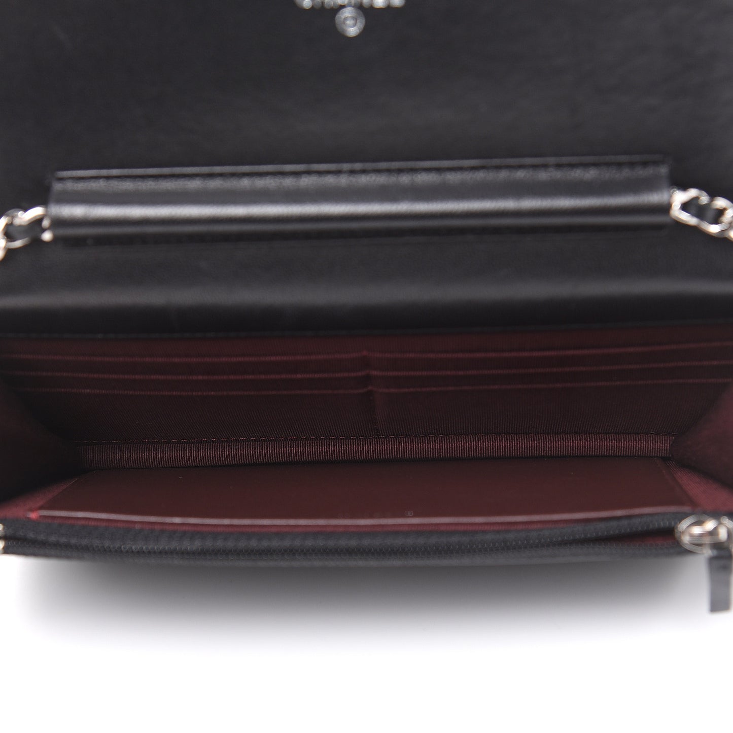 Lambskin Quilted Wallet On Chain WOC Black