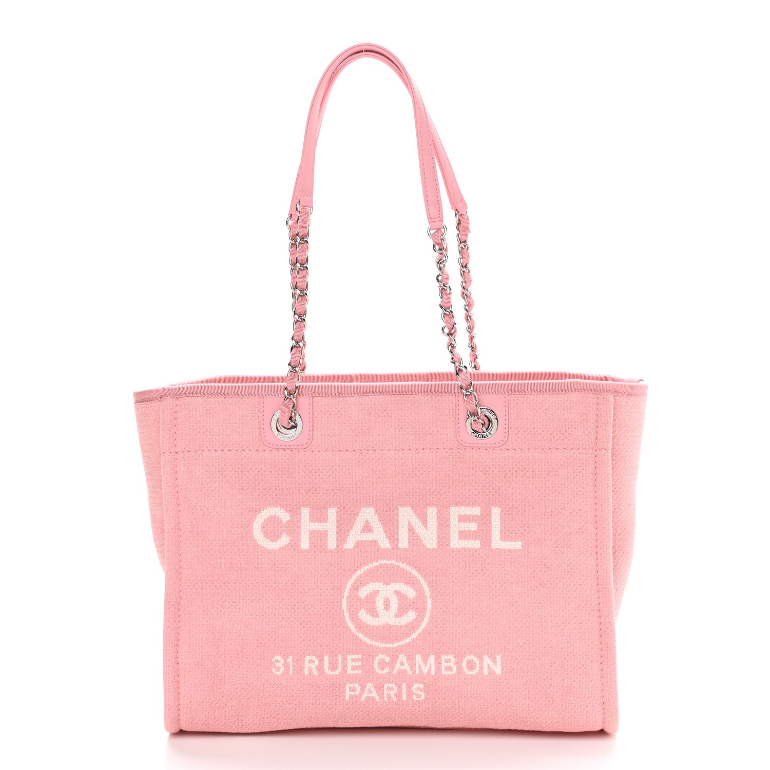 Chanel Mixed Fibers Small Deauville Tote Pink 2 of 11