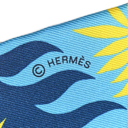 Hermes Silk Le Charme D Orphee Marine Bleu Azur Jaune 4 of 4