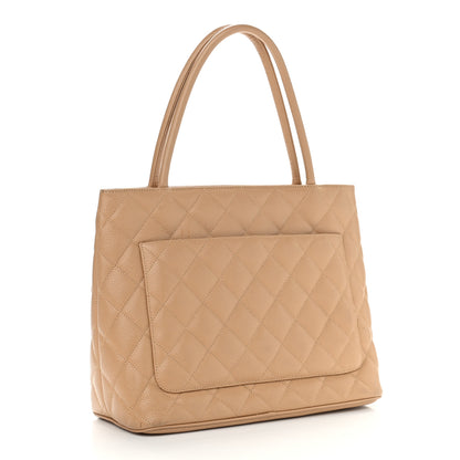 Chanel Caviar Quilted Medallion Tote Beige 3 of 12