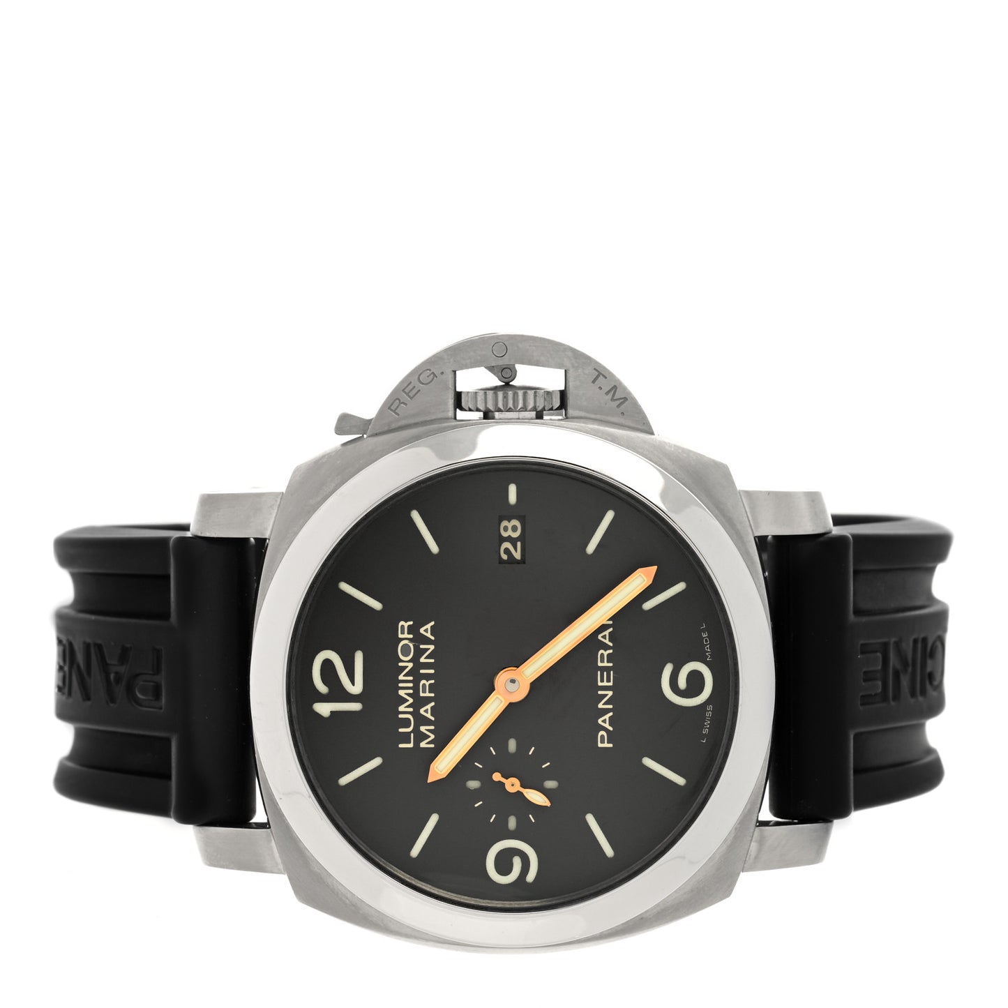 Titanium Rubber 44mm Luminor Marina 1950 3 Days Automatic Watch Black PAM00351