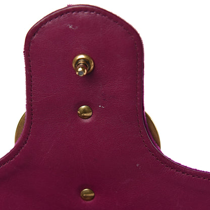 Gucci Velvet Matelasse Medium GG Marmont Shoulder Bag Fuchsia Violet Cyclamen 12 of 19
