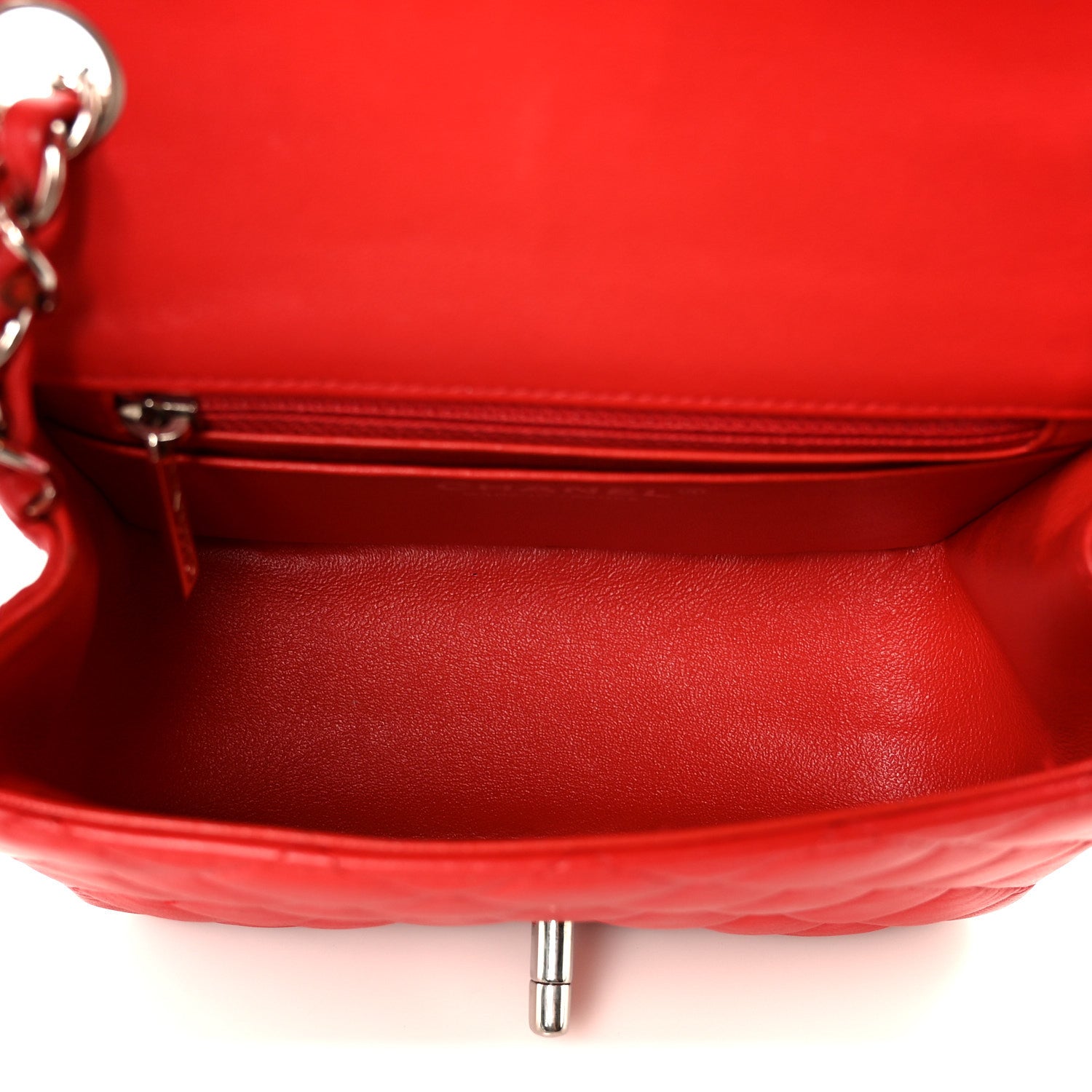 Chanel Lambskin Quilted Mini Square Flap Red 5 of 11