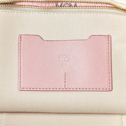 MCM Visetos Large Traveler Weekender Bag Light Pink 6 of 19