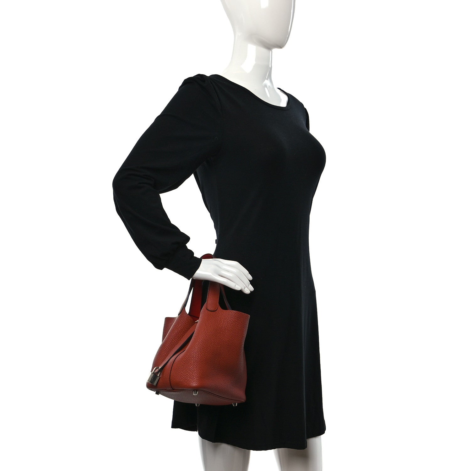 Hermes Taurillon Clemence Swift Eclat Picotin Lock 18 PM Cuivre Capucine 2 of 9