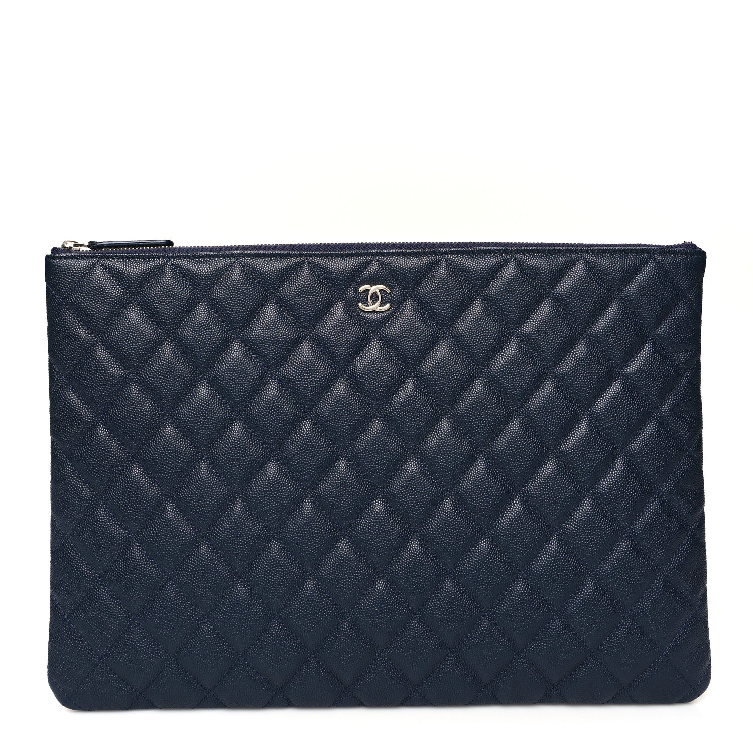 Chanel Caviar Quilted Large Cosmetic Case Navy 1 of 10