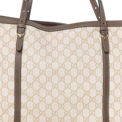 Gucci GG Supreme Monogram Calfskin Medium Nice Tote New Mystic White Beige Brown 10 of 10