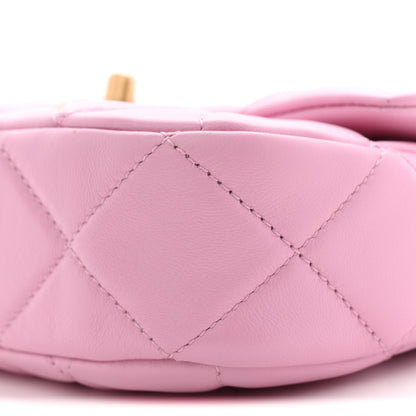Chanel Lambskin Quilted Mini Lacquered Chain Flap Pink 10 of 10