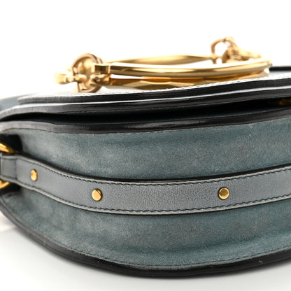 Chloe Calfskin Suede Small Nile Bracelet Bag Cloudy Blue 8 of 10