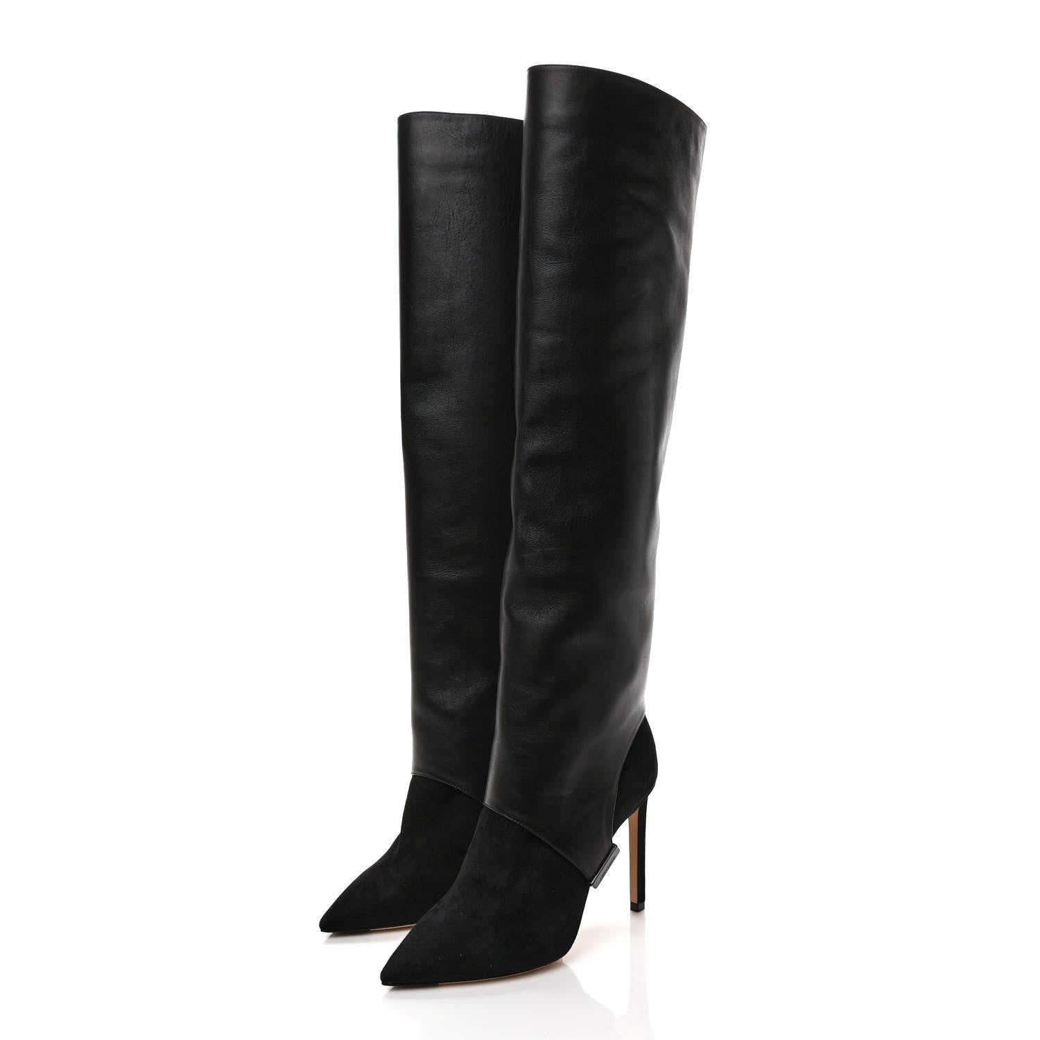 Jimmy Choo Suede Calfskin Hurley 100 Boots 36 Black 3 of 10