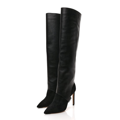 Jimmy Choo Suede Calfskin Hurley 100 Boots 36 Black 3 of 10