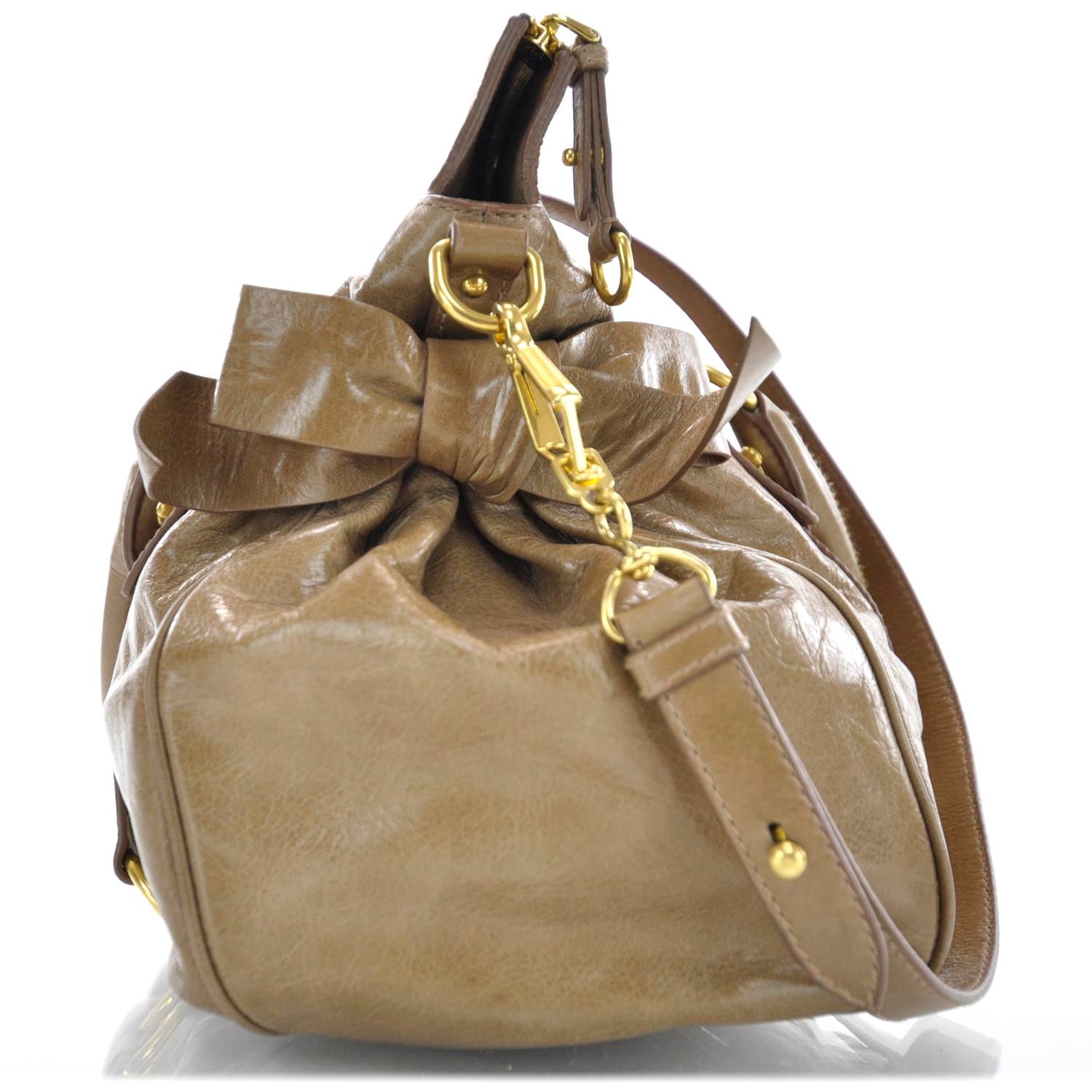 Miu Miu Leather Vitello Lux Bow Bag 4 of 10