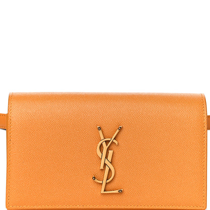 Saint Laurent Grain De Poudre Monogram Kate Belt Bag Senape Yellow 9 of 12