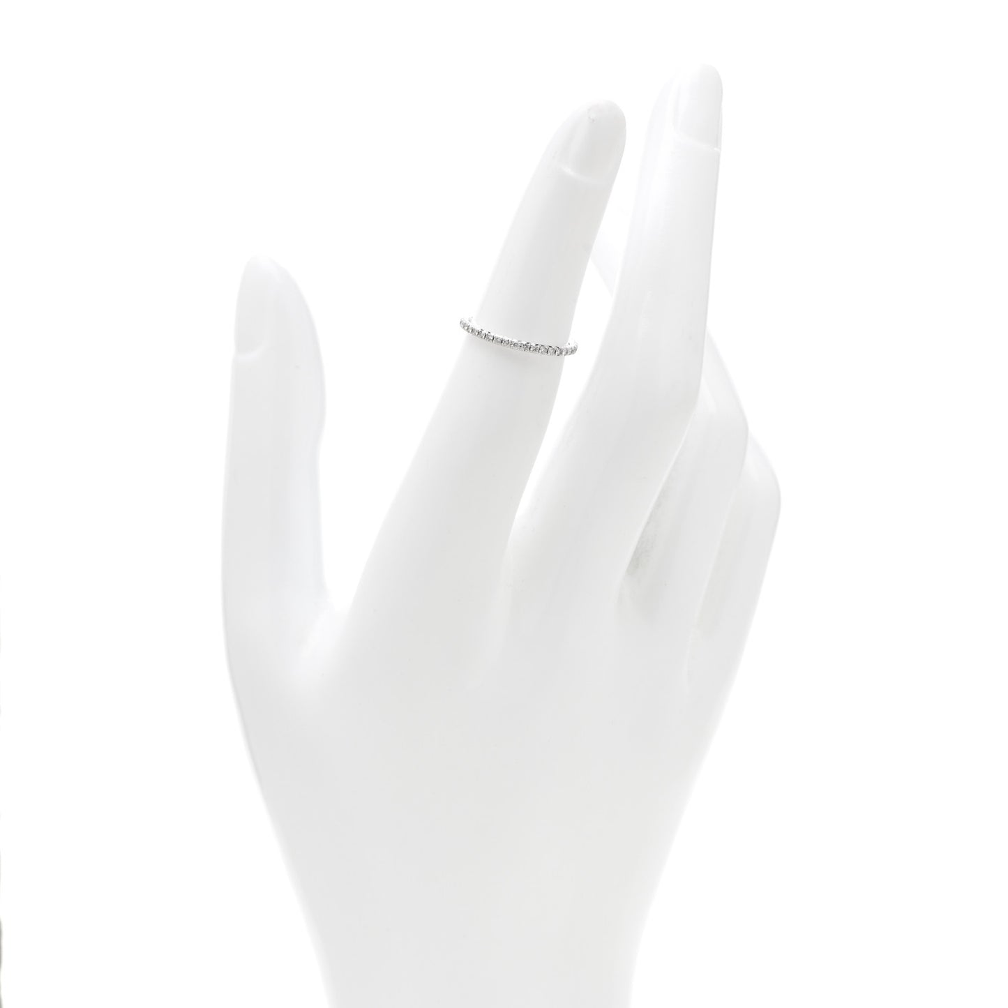 18K White Gold Diamond Metro Band Ring 48 4.5