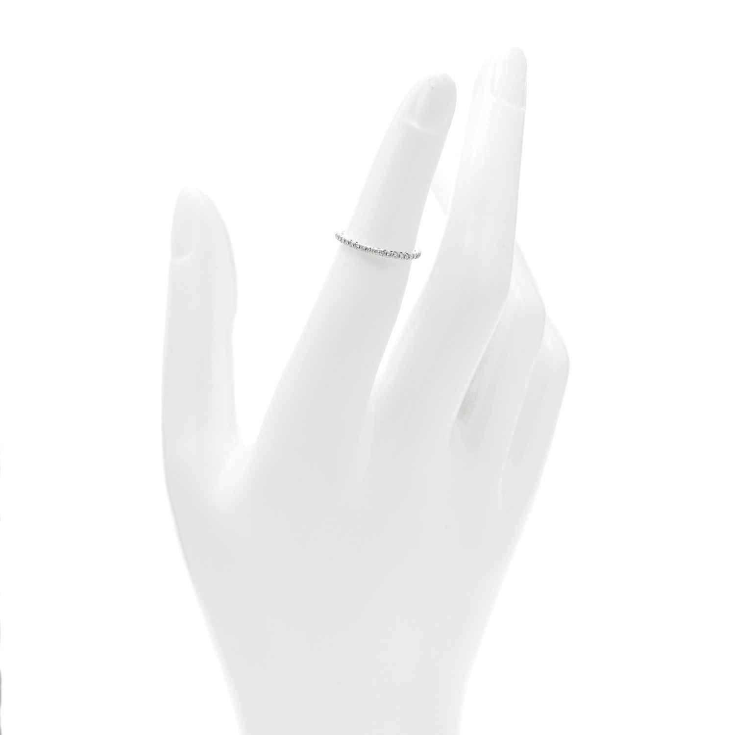 Tiffany 18K White Gold Diamond Metro Band Ring 48 4.5 2 of 6