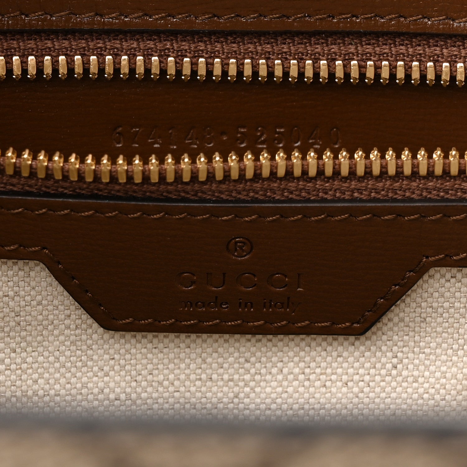Gucci GG Supreme Monogram Azalea Calfskin Medium Retro Interlocking G Tote Bag Beige Ebony Brown Sugar 5 of 8