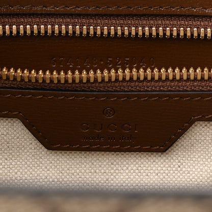 Gucci GG Supreme Monogram Azalea Calfskin Medium Retro Interlocking G Tote Bag Beige Ebony Brown Sugar 5 of 8