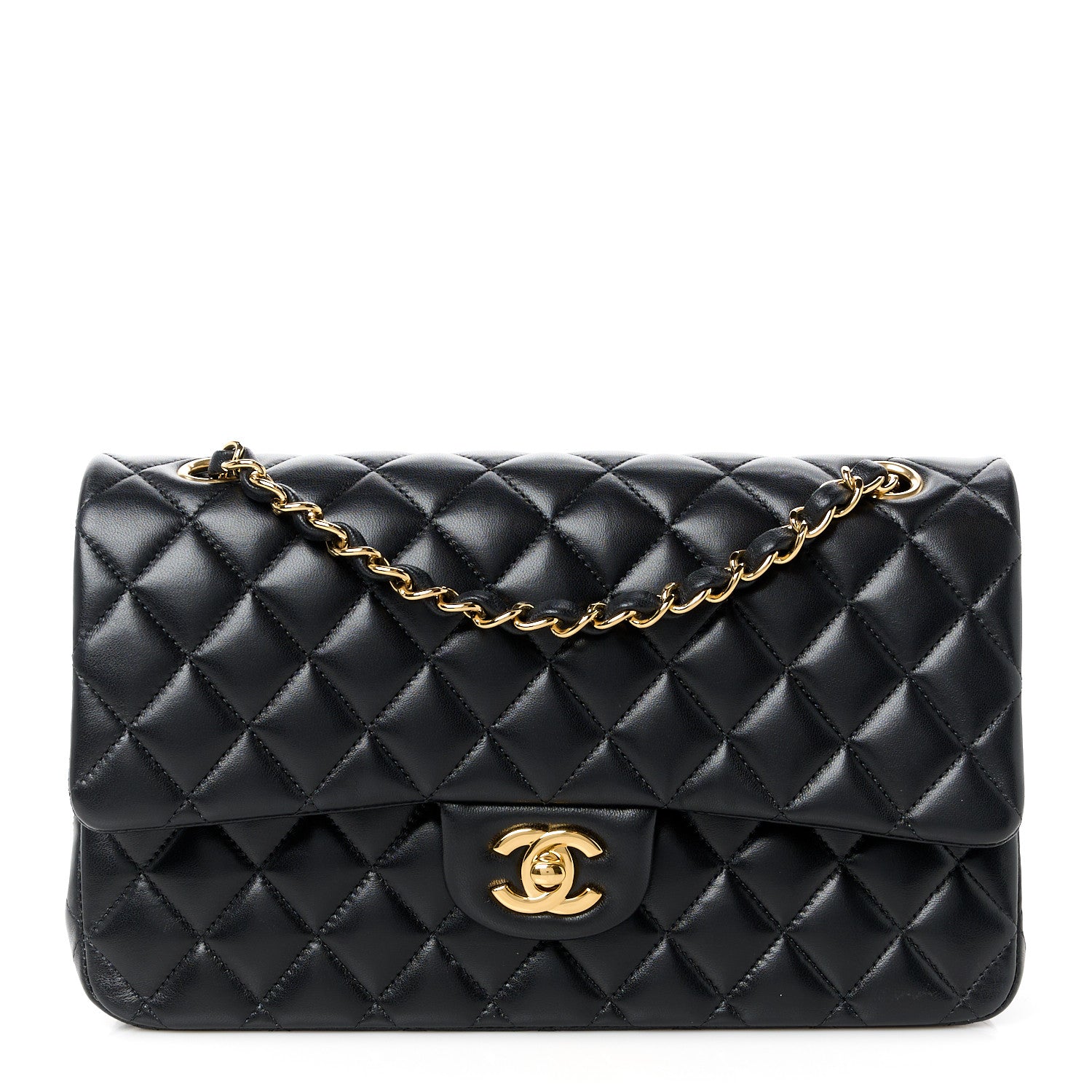 Chanel Lambskin Quilted Medium Double Flap Black 1 of 13