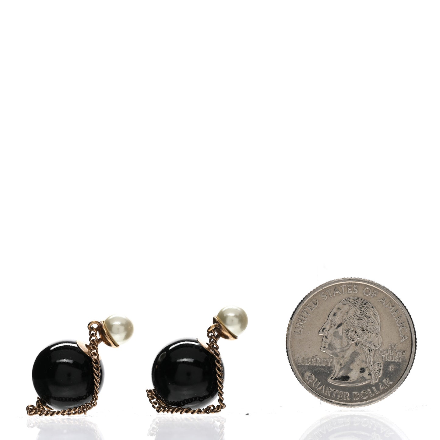 Pearl Mise En Dior Tribal Chain Earrings Black White
