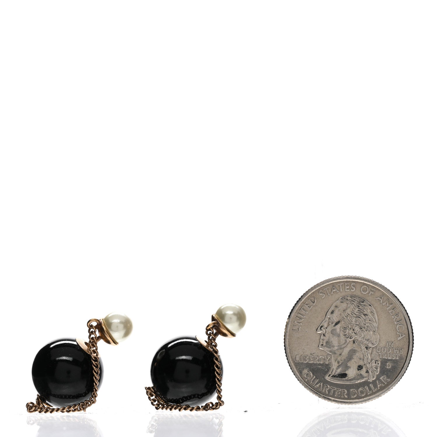 Christian Dior Pearl Mise En Dior Tribal Chain Earrings Black White 2 of 4