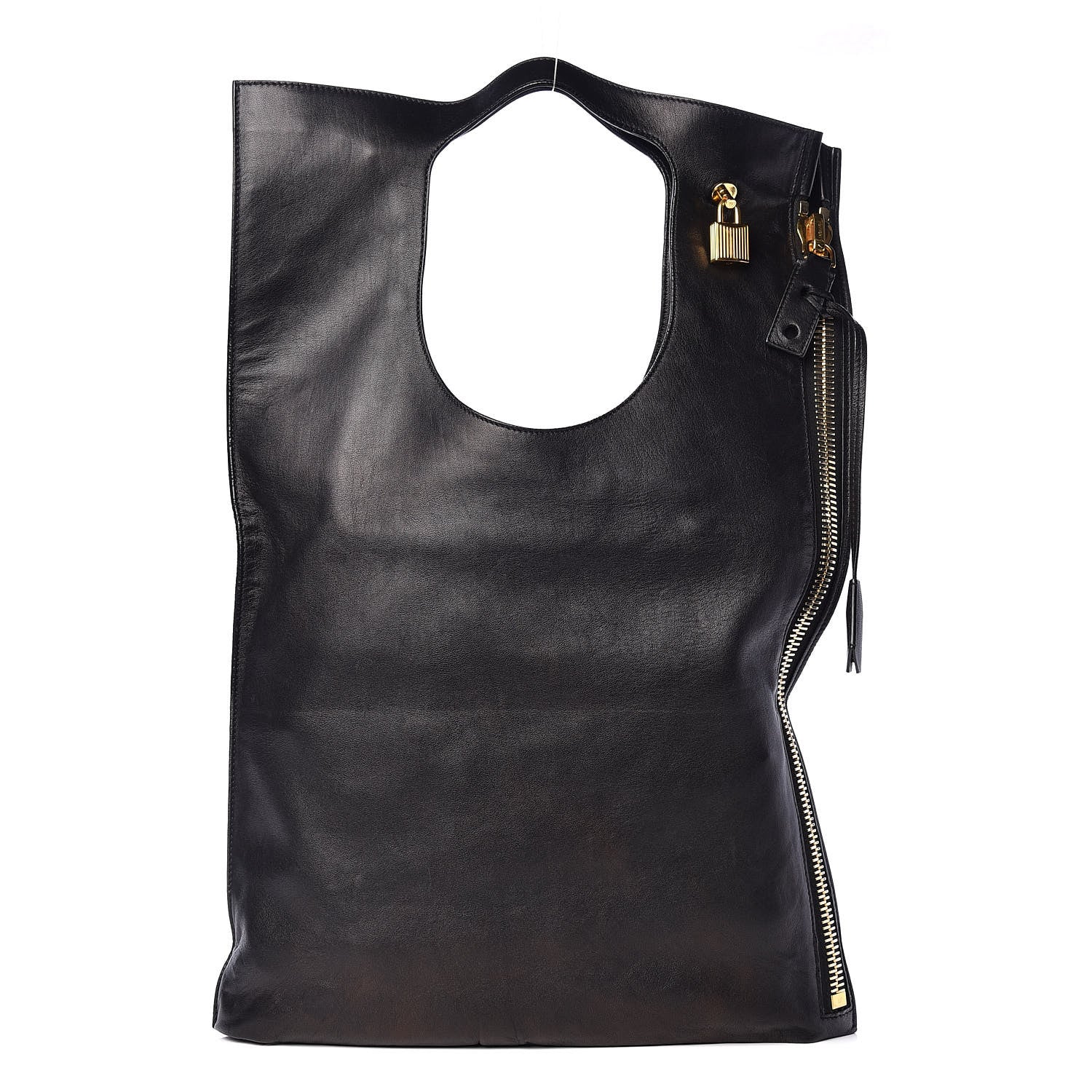 Tom Ford Ramskin Large Alix Padlock Zip Shoulder Bag Black 1 of 8